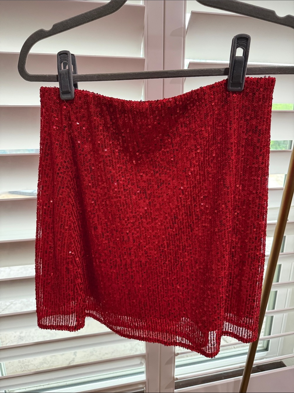 Judith March Red Sequin Mini Skirt